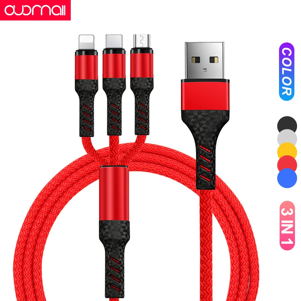 Type-C Micro 3 in 1 charging cable for iPhone XS Max XR 8 7 Plus Lightnin for Samsung s10 9 Redmi Note7 Pro huawei P30 Honor 20
Type-C Micro 3 in 1 charging cable for iPhone XS Max XR 8 7 Plus Lightnin for Samsung s10 9 Redmi Note7 Pro huawei P30 Honor 20