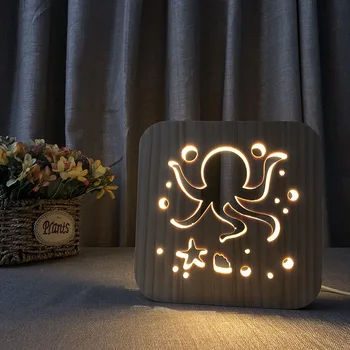 Novelty Octopus Shape Light LED 3D Night Lamp Creative Wooden Night Lamp USB Bedroom Bedside Light Wood
Novelty Octopus Shape Light LED 3D Night Lamp Creative Wooden Night Lamp USB Bedroom Bedside Light Wood