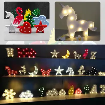 Night light Marquee Unicorn Star Heart Flamingo Pineapple Christmas Coconut Tree Home Party Decoration 3D Desk Lamp for gift
Night light Marquee Unicorn Star Heart Flamingo Pineapple Christmas Coconut Tree Home Party Decoration 3D Desk Lamp for gift