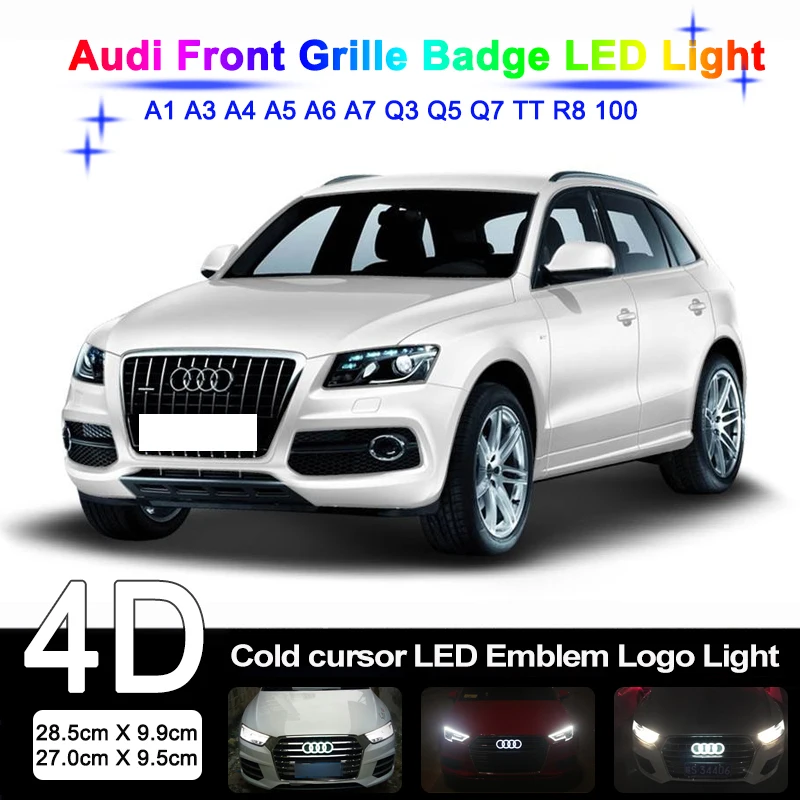 Motors Front Led Grille BlLED Logo Emblem Light Bulb For Audi A1 A3 A4 A5 RS3