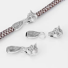 3 Sets Wolf Head Tail End Cap Hook Clasp Bracelet Jewelry Findings For 8mm Or Multi strand Round Leather Cord
3 Sets Wolf Head Tail End Cap Hook Clasp Bracelet Jewelry Findings For 8mm Or Multi strand Round Leather Cord