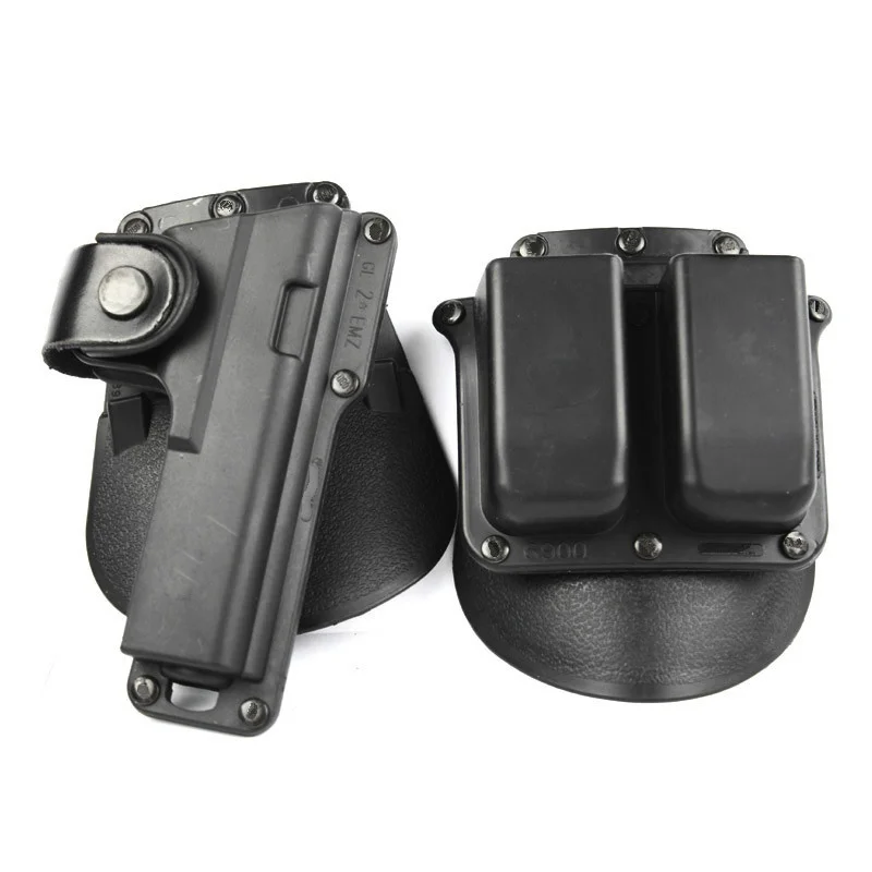 Tactical Gun Holster fits Glock 17/22/23 w/Leather Strap Retention with double magazine 6900
Tactical Gun Holster fits Glock 17/22/23 w/Leather Strap Retention with double magazine 6900