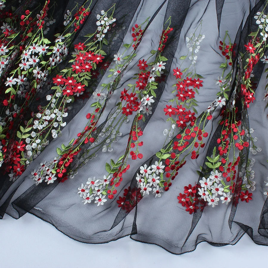 white red flower embroidery lace fabric Floral Curtain Wedding Dressing sold by the Yard (91.5cm)
white red flower embroidery lace fabric Floral Curtain Wedding Dressing sold by the Yard (91.5cm)