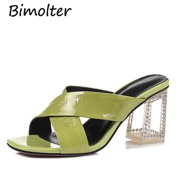 Bimolter Women Transpatent Heels Fashion Mules Patent Leather Cystal 7cm Hihg Heels Fashion Pumps Slippers Green Pink Shoes C024
Bimolter Women Transpatent Heels Fashion Mules Patent Leather Cystal 7cm Hihg Heels Fashion Pumps Slippers Green Pink Shoes C024