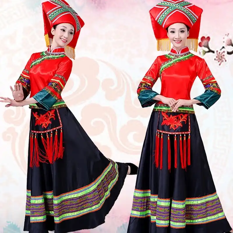 Hmong Clothes Design Women Chinese Traditional Folk Dance Costumes