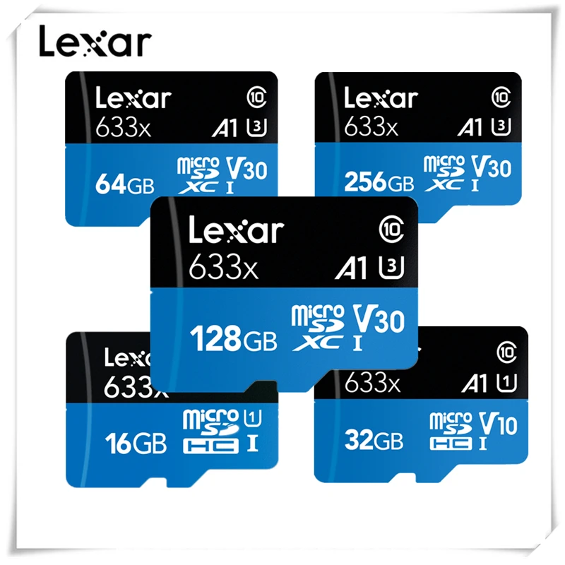 

Original!!!Lexar 128GB 256GB 512G Micro SDXC Card U3 32GB 64GB Micro SD SDHC Memory Card high speed TF Card Class10 633X 95M/s