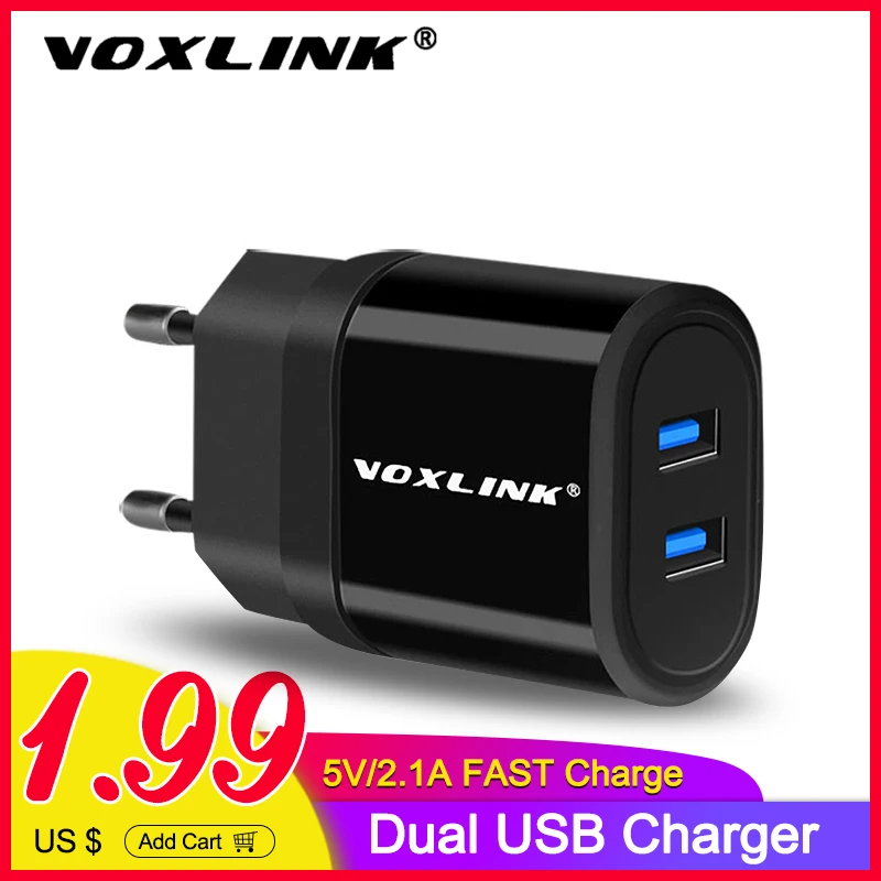 VOXLINK USB Charger Adapter For iPhone 2 Ports 5V2.1A USB Wall/Travel Charger Portable Mobile Phone Charging Adapter For Samsung
VOXLINK USB Charger Adapter For iPhone 2 Ports 5V2.1A USB Wall/Travel Charger Portable Mobile Phone Charging Adapter For Samsung