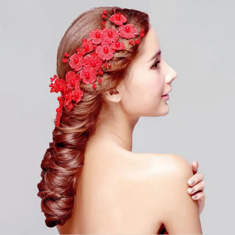 wedding romantic bohemian Red fabric flower handmade Short hairband with Peal beads bride bridal vintage hair accessories
wedding romantic bohemian Red fabric flower handmade Short hairband with Peal beads bride bridal vintage hair accessories
