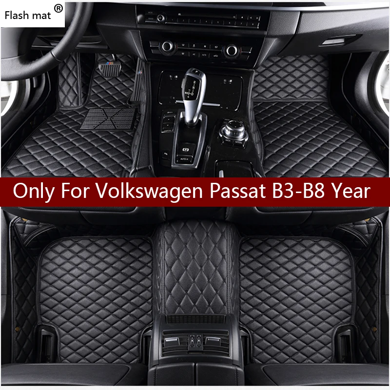 Flash mat кожаные автомобильные коврики в салон для Volkswagen vw passat B3 B4 B5 B6 B7 B8 2000-2018