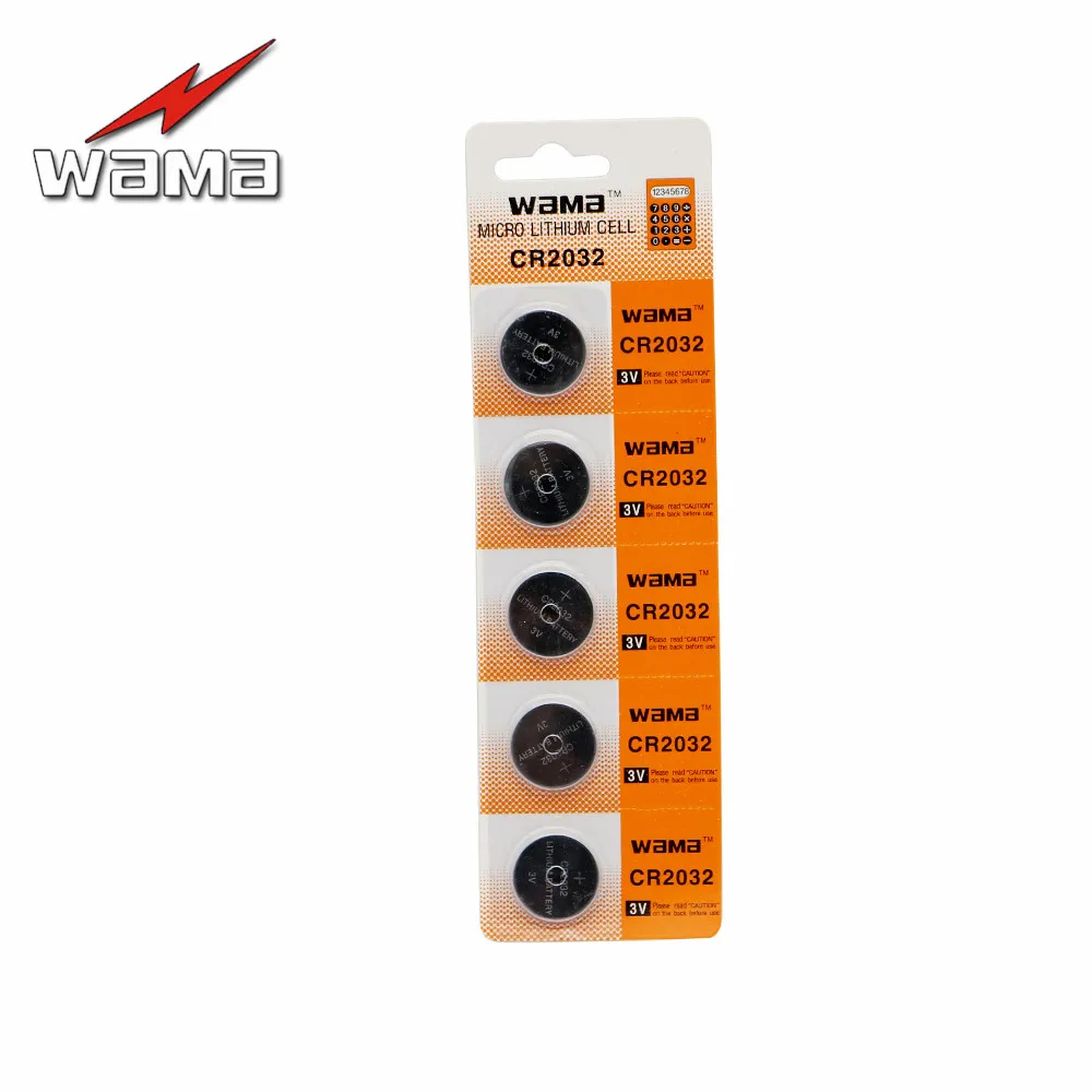 5pcs/pack Wama 3V CR2032 Button Cell Coin Battery BR2032 DL2032 EA2032C ECR2032 CR 2032 Li-ion Lithium Car Remote Batteries
5pcs/pack Wama 3V CR2032 Button Cell Coin Battery BR2032 DL2032 EA2032C ECR2032 CR 2032 Li-ion Lithium Car Remote Batteries