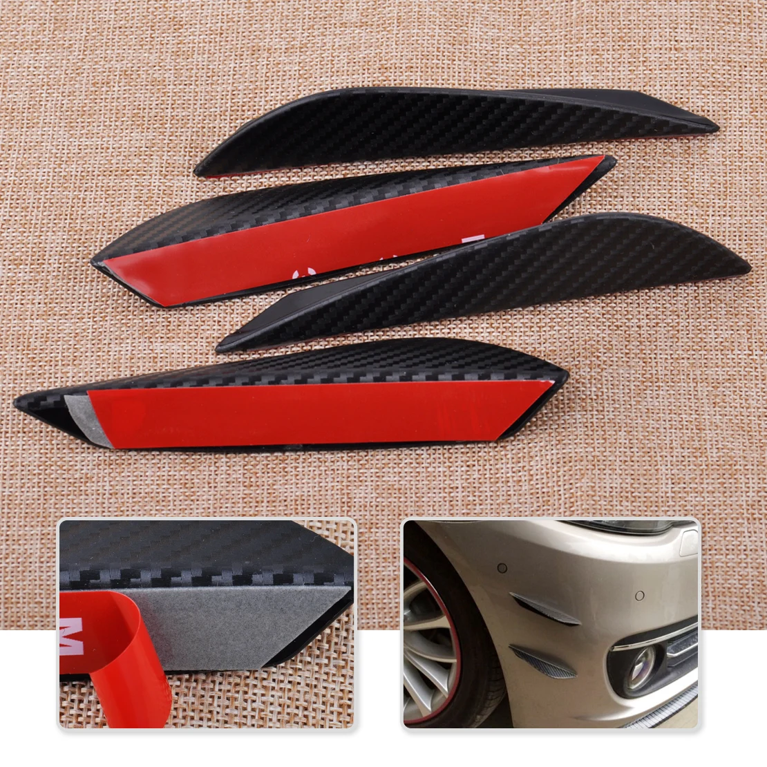 CITALL 4pcs 13.2cm Carbon Fiber Texture Car Front Bumper Protector Body Spoiler Fins Lip Canards Splitter Fit for Ford Honda Kia
CITALL 4pcs 13.2cm Carbon Fiber Texture Car Front Bumper Protector Body Spoiler Fins Lip Canards Splitter Fit for Ford Honda Kia