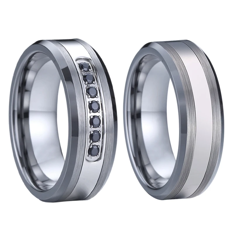 Classic Alliances 8mm Wedding Band Tungsten caribde rings for men and women Couples Black cz stones 8mm
Classic Alliances 8mm Wedding Band Tungsten caribde rings for men and women Couples Black cz stones 8mm