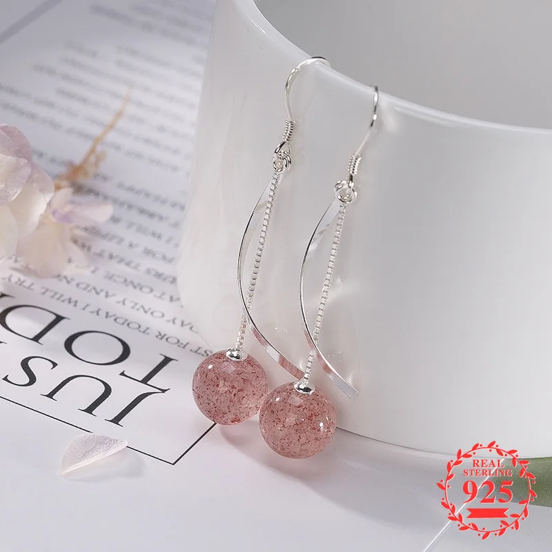 NOT FAKE S925 Fine Jewelry Earrings 925 Sterling Silver Women Nature ball Exquisite Strawberry Quartz pink
NOT FAKE S925 Fine Jewelry Earrings 925 Sterling Silver Women Nature ball Exquisite Strawberry Quartz pink