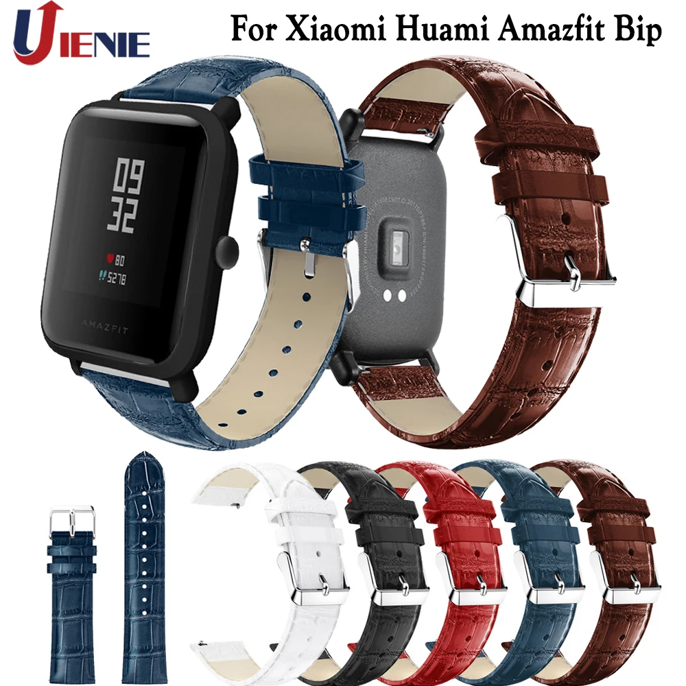 Ремешок кожаный для Xiaomi Huami Amazfit Bip Lite/GTR 42 мм/GTS 2 браслет смарт часов 20