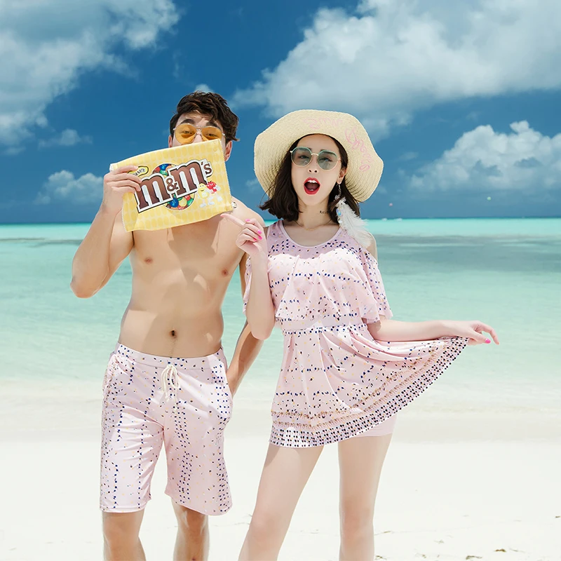 Couples swimwear women sexy one piece dress swimsuit off shoulder dress men beach shorts trunks lover's beach wear bathing suits
Couples swimwear women sexy one piece dress swimsuit off shoulder dress men beach shorts trunks lover's beach wear bathing suits