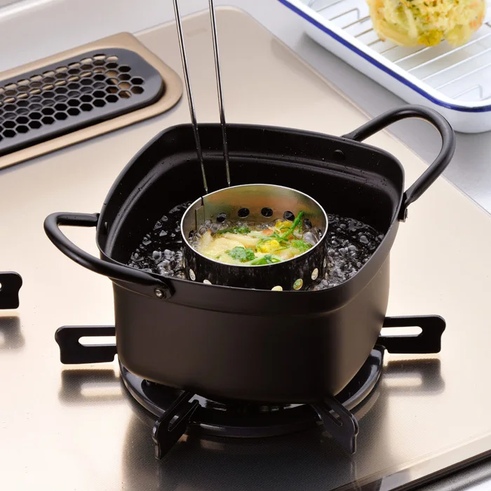 Japanese style kitchen square small pot deep frying pan fried dishes health tempura open flame induction cooker fryer
Japanese style kitchen square small pot deep frying pan fried dishes health tempura open flame induction cooker fryer