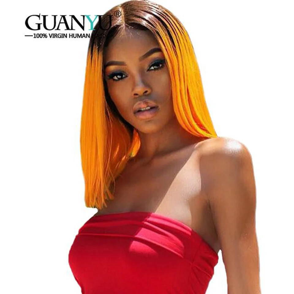 Pre-plucked #1B/Orange Ombre Short Brazilian Bob Remy Human Hair 13*4 Lace Front Wigs 613 Blonde Straight 130 Density Free Part
Pre-plucked #1B/Orange Ombre Short Brazilian Bob Remy Human Hair 13*4 Lace Front Wigs 613 Blonde Straight 130 Density Free Part
