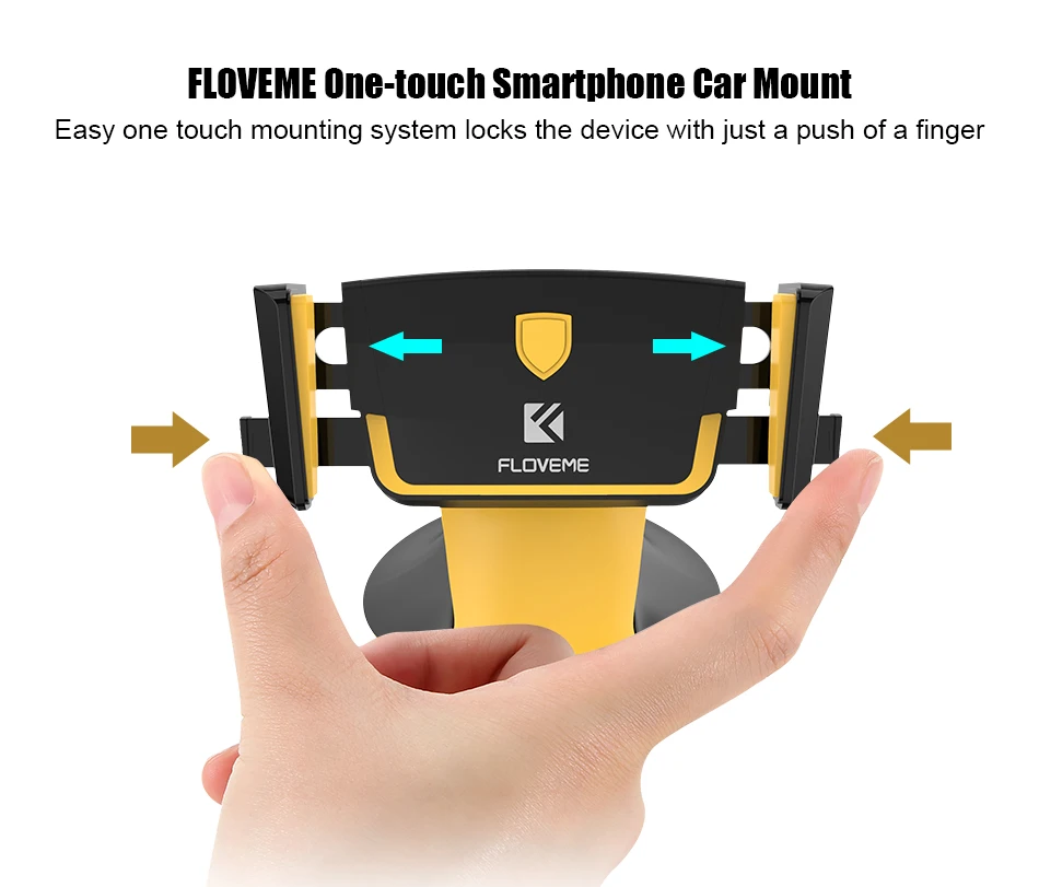 FLOVEME Automatic Lock Adsorption Car Phone Holder For iPhone Samsung Galaxy Xiaomi LG Swan Design Vehicle Mounted Holder Stand (5)