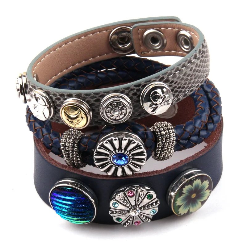 Fashion Metal Button With Rhinestone Epoxy Bracelets For Women Leather Wrap Bracelet 3pc set
Fashion Metal Button With Rhinestone Epoxy Bracelets For Women Leather Wrap Bracelet 3pc set