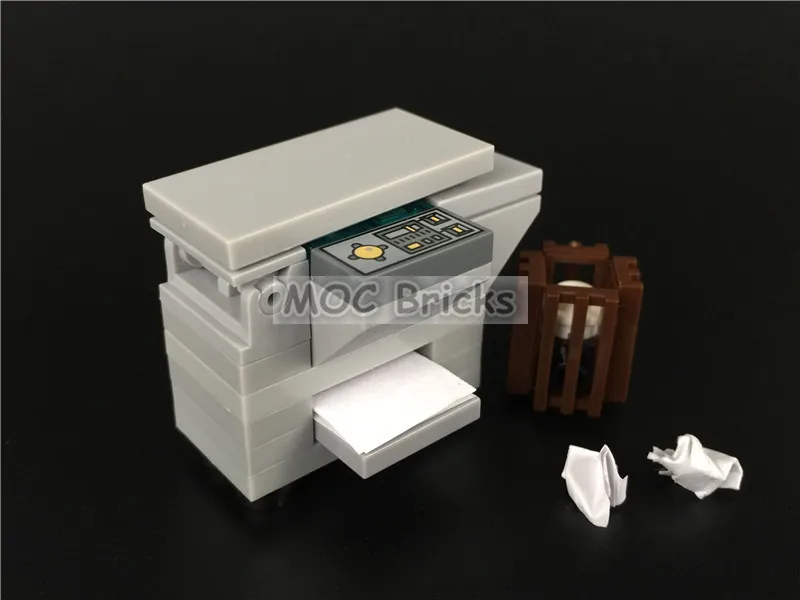 2 компл./лот кубики MOC DIY аппарат светильник-серый офисный фотокопир/принтер с