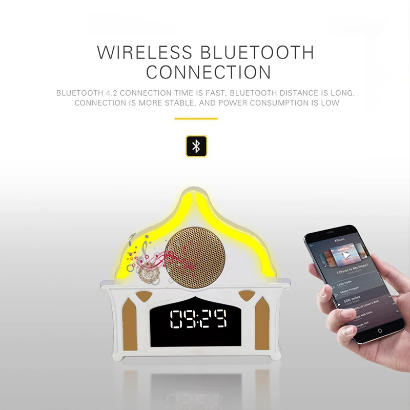 Equantu Quran Speaker Ramadan Coran Player Digital LED Clock Display Wireless Bluetooth Speaker Remote Muslim Gift SQ912
Equantu Quran Speaker Ramadan Coran Player Digital LED Clock Display Wireless Bluetooth Speaker Remote Muslim Gift SQ912