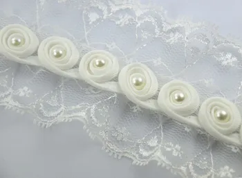 10yards Pearls Chiffon Rose Flower Lace Janqua Trim Costume Applique Lace Ribbon Trim For Wedding Dress Clothes 58mm T463
10yards Pearls Chiffon Rose Flower Lace Janqua Trim Costume Applique Lace Ribbon Trim For Wedding Dress Clothes 58mm T463