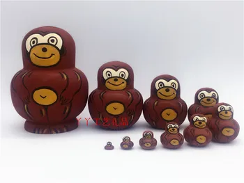 Russia Creative Hand-painted Basswood Matryoshka doll 10 Layers Pot-bellied Monkey Drawings Magic Children Toy Package Box
Russia Creative Hand-painted Basswood Matryoshka doll 10 Layers Pot-bellied Monkey Drawings Magic Children Toy Package Box