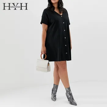 HYH Haoyihui 2019 Plus Size New Summer Short-sleeved Loose Dress In The Long Section Half-sleeve Fashion Curve Button Dress
HYH Haoyihui 2019 Plus Size New Summer Short-sleeved Loose Dress In The Long Section Half-sleeve Fashion Curve Button Dress