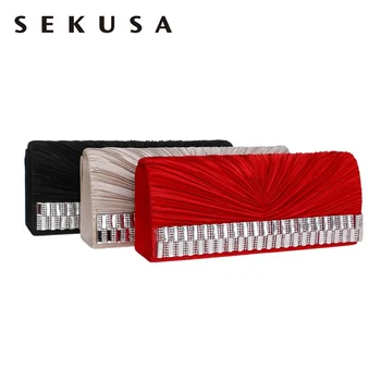 SEKUSA Women Beaded Evening Bags Ruched Chain Shoulder Handbags Wedding Party Dinner Day Clutches Purse
SEKUSA Women Beaded Evening Bags Ruched Chain Shoulder Handbags Wedding Party Dinner Day Clutches Purse