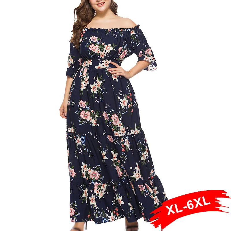 Plus Size Women Off Shoulder Bohemian Floral Print Summer Long Dress 4Xl 5Xl 6Xl High-Waist Half Sleeve Casual Vacation Dresses
Plus Size Women Off Shoulder Bohemian Floral Print Summer Long Dress 4Xl 5Xl 6Xl High-Waist Half Sleeve Casual Vacation Dresses