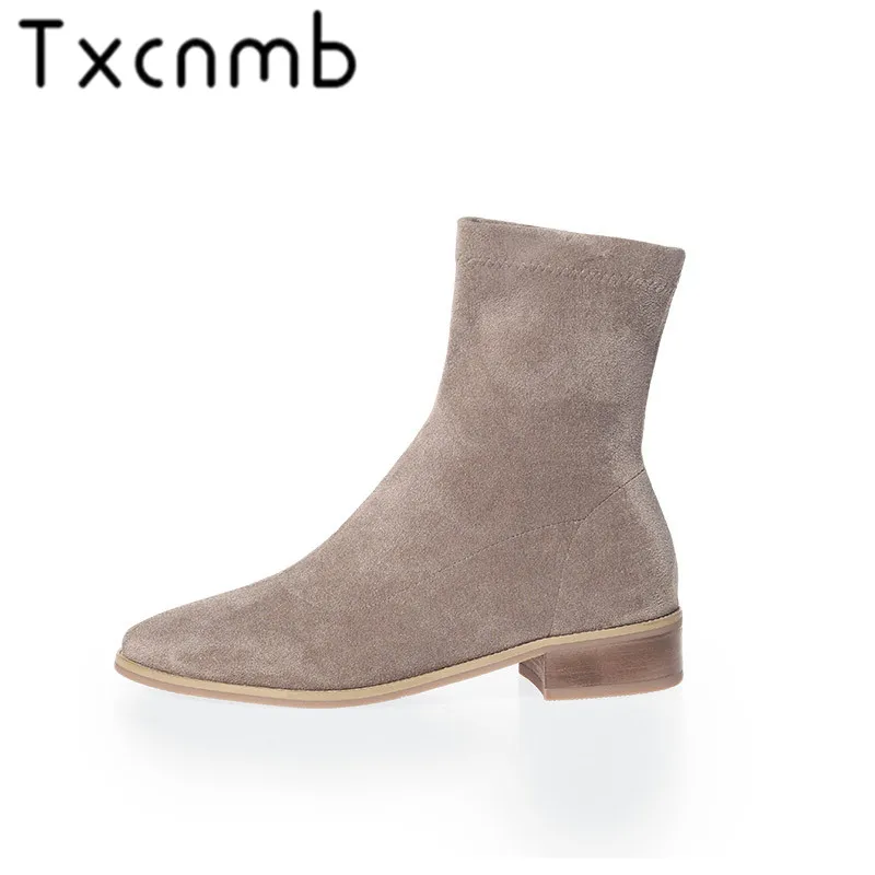 TXCNMB Genuine Leather Women Boots Natural Suede Leather Ankle Boots Flat Heel Hand-made Ladies Shoes Winter Boots Clearance
TXCNMB Genuine Leather Women Boots Natural Suede Leather Ankle Boots Flat Heel Hand-made Ladies Shoes Winter Boots Clearance
