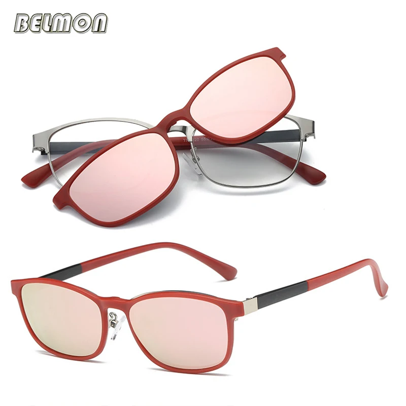 Belmon Spectacle Frame Men Women Eyeglasses With Polarized Clip On Sunglasses Magnetic Myopia Glasses Male Driving Optical RS485
Belmon Spectacle Frame Men Women Eyeglasses With Polarized Clip On Sunglasses Magnetic Myopia Glasses Male Driving Optical RS485