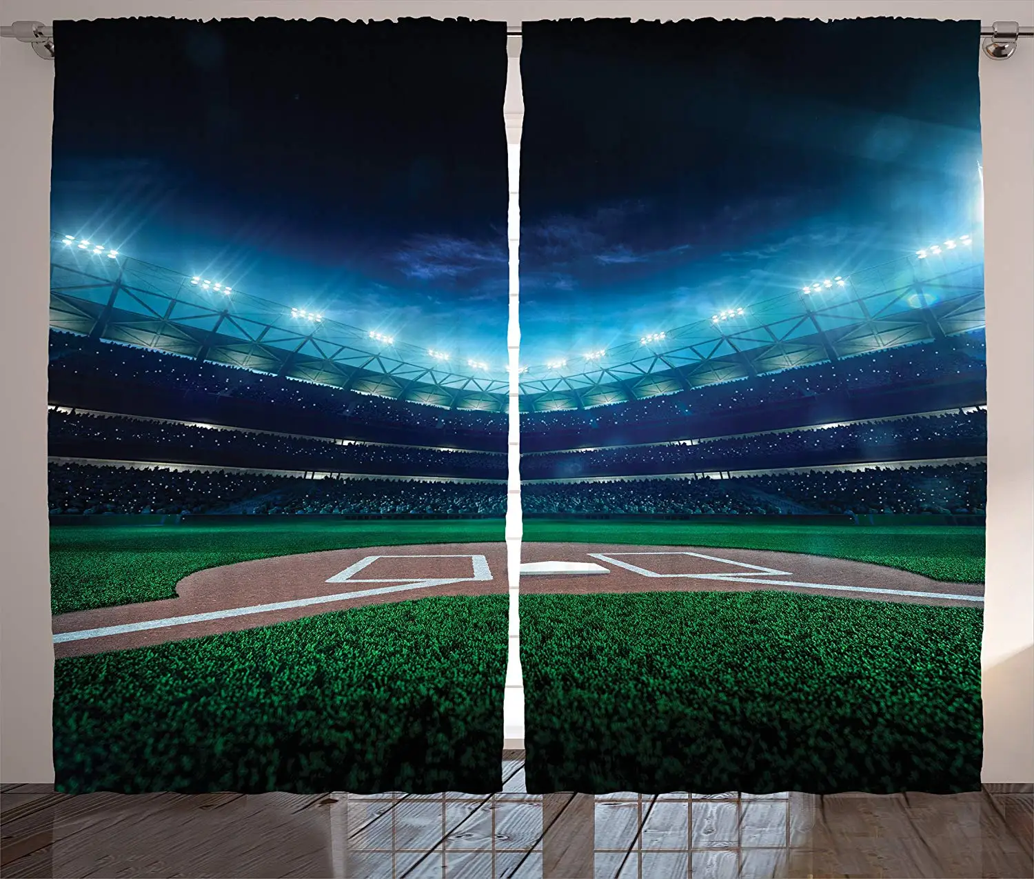 Sports Curtains Professional Baseball Field at Night with Spotlights Playground Stadium League Theme Living Room Bedroom Decor
Sports Curtains Professional Baseball Field at Night with Spotlights Playground Stadium League Theme Living Room Bedroom Decor