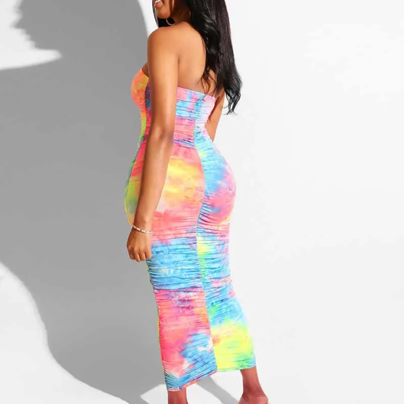 NORMOV 2019 Women Autumn Sleeveless Strapless Dress Sexy Colorful Pleated Long Dress Skinny Slim Printing Ankle-Length Dress
NORMOV 2019 Women Autumn Sleeveless Strapless Dress Sexy Colorful Pleated Long Dress Skinny Slim Printing Ankle-Length Dress