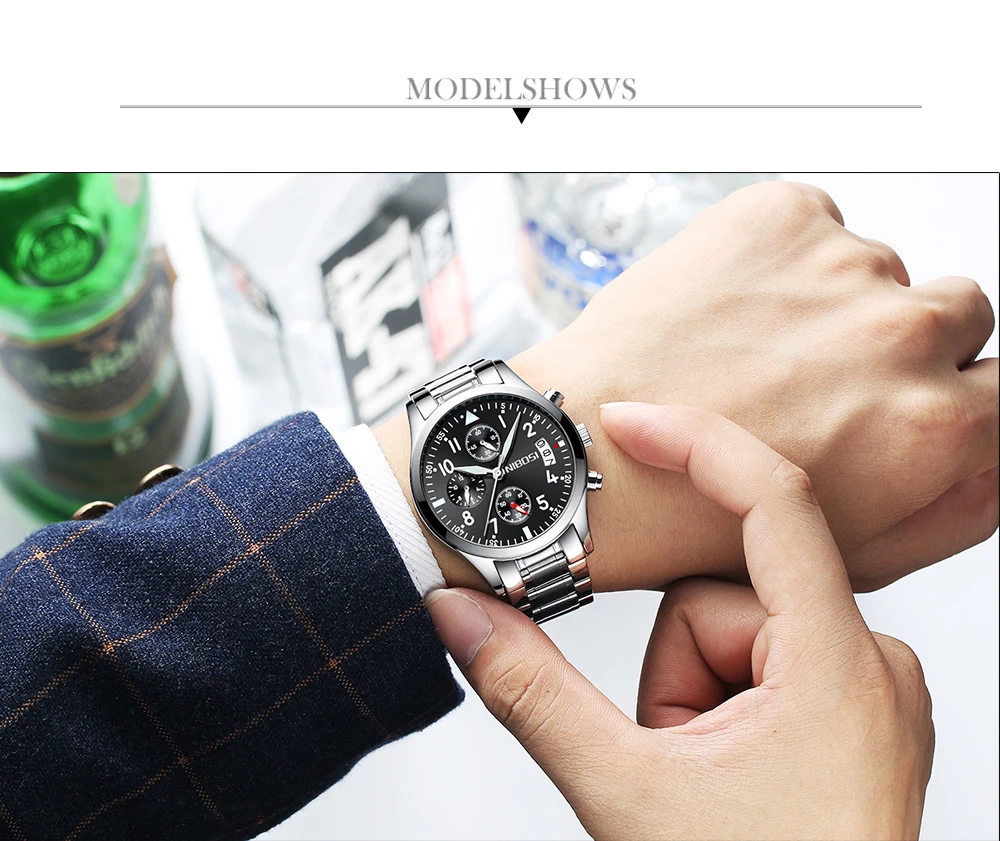 Relogio Masculino NIBOSI Mens Watches Top Brand Luxury Famous Brand Watch Men Waterproof Stainless Steel Sport Watch For Men (44)