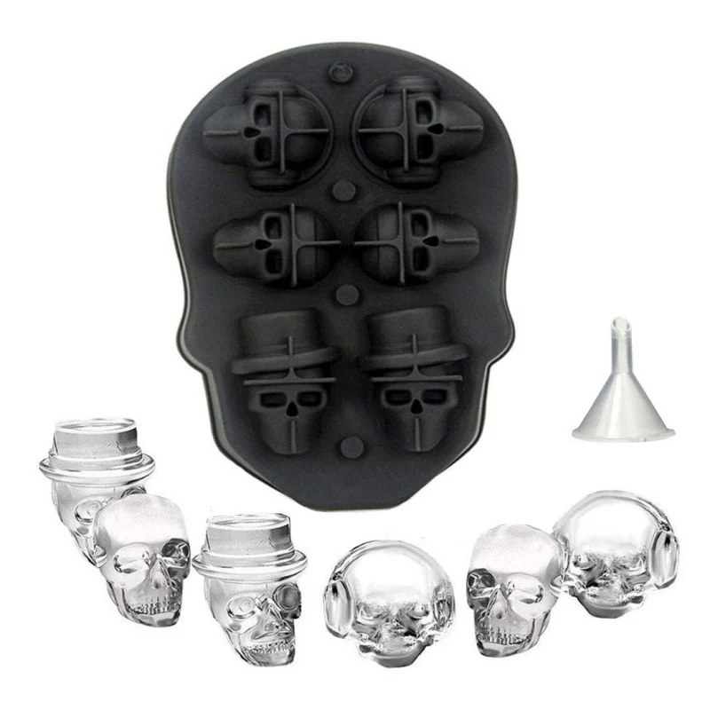 3D Skull Ice Cube Mold For Whiskey Wine Cocktail Juice Silicone Ice Cube Tray Maker Beverages Kitchen DIY Cake Ice Cream Tools
3D Skull Ice Cube Mold For Whiskey Wine Cocktail Juice Silicone Ice Cube Tray Maker Beverages Kitchen DIY Cake Ice Cream Tools