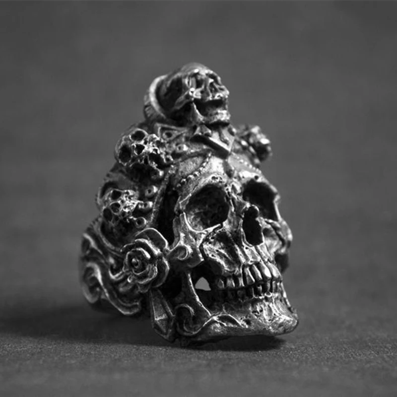 Мужское кольцо из титановой стали с изображением черепа|Кольца| |