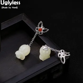 Uglyless Real 925 Sterling Silver Handmade Hollow Butterfly Earrings Lily of the Valley Jade Earrings for Women Floral Brincos
Uglyless Real 925 Sterling Silver Handmade Hollow Butterfly Earrings Lily of the Valley Jade Earrings for Women Floral Brincos