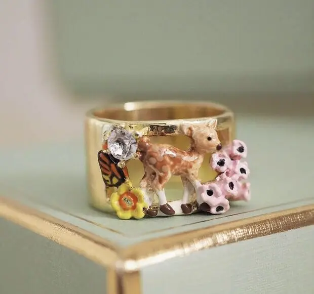 2019 Amybaby Handmade Fashion Designer Enamel Glaze little Fawn Womens Ring Jewelry For Party
2019 Amybaby Handmade Fashion Designer Enamel Glaze little Fawn Womens Ring Jewelry For Party