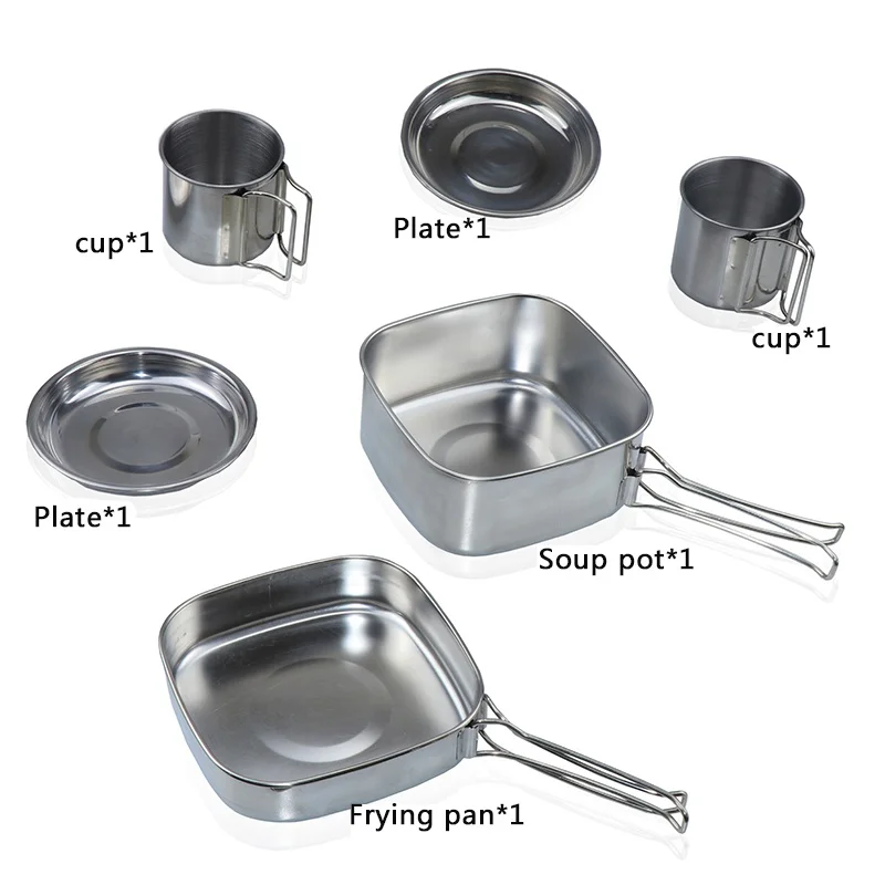 2 cups + 2 dishes + 1 soup pot + 1 frying pan Camping Travel Tableware Set Cutlery Utensils Hiking Picnic Set
2 cups + 2 dishes + 1 soup pot + 1 frying pan Camping Travel Tableware Set Cutlery Utensils Hiking Picnic Set
