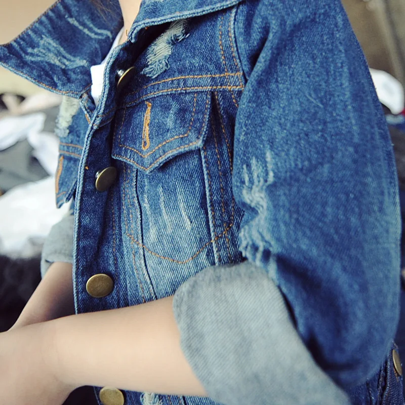 2-7Y, New 2016 Autumn Girls hole style Coat Kids Denim Jackets Toddler Long Sleeve Jeans Coat Children Washed Denim Coat Fashion
2-7Y, New 2016 Autumn Girls hole style Coat Kids Denim Jackets Toddler Long Sleeve Jeans Coat Children Washed Denim Coat Fashion