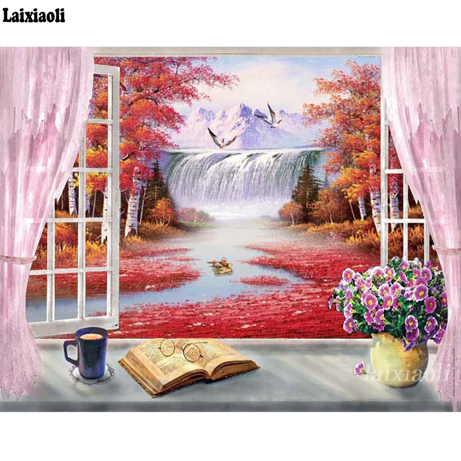 5d diy Diamond Painting Autumn red Tree Window Landscape full square round diamond embroidery mosaic waterfall home Decoration
5d diy Diamond Painting Autumn red Tree Window Landscape full square round diamond embroidery mosaic waterfall home Decoration