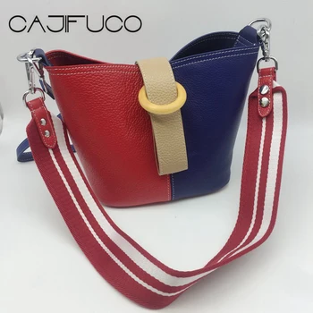 CAJIFUCO Genuine Leather Bucket Bag Contrast Color Cross body Bag Women Color Blocking Handbag Sylvie Shoulder Straps Bolsos
CAJIFUCO Genuine Leather Bucket Bag Contrast Color Cross body Bag Women Color Blocking Handbag Sylvie Shoulder Straps Bolsos