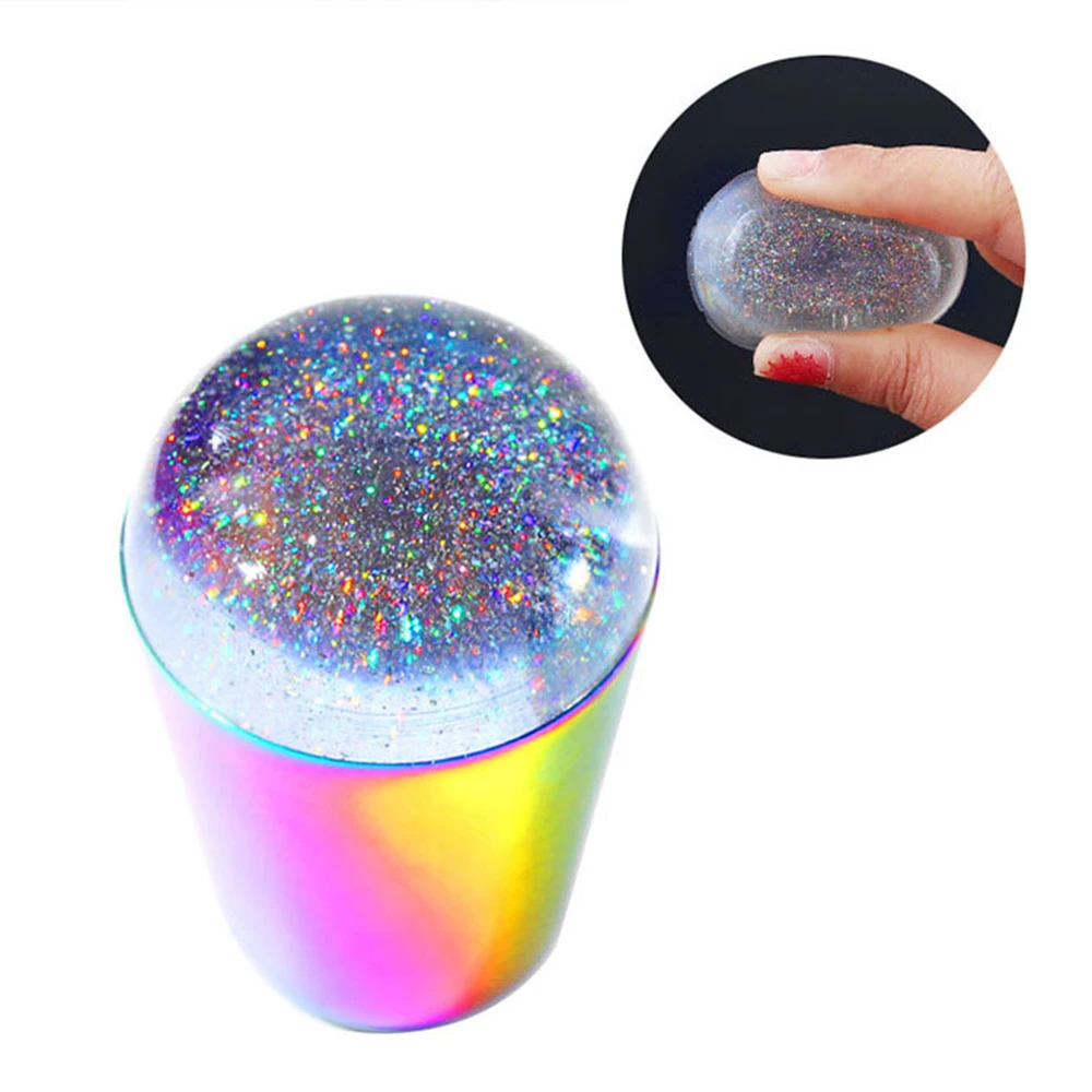 1 Pc New Rainbow Handle Nail Stamper Shining Holographic Head Clear Silicone Stamper for Nail Art Stamping Plate 2 Colors
1 Pc New Rainbow Handle Nail Stamper Shining Holographic Head Clear Silicone Stamper for Nail Art Stamping Plate 2 Colors