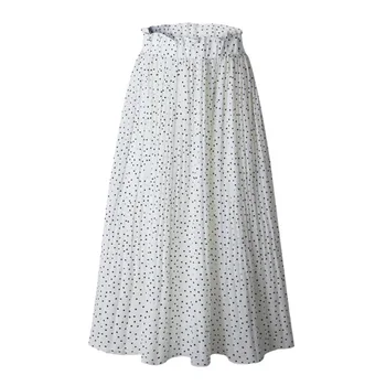Women's Skirt Elastic High Waist Vintage Polka Dot Office Work Skirt Casual Mid-Calf Spring Summer White Long Skirts Women Jupes
Women's Skirt Elastic High Waist Vintage Polka Dot Office Work Skirt Casual Mid-Calf Spring Summer White Long Skirts Women Jupes