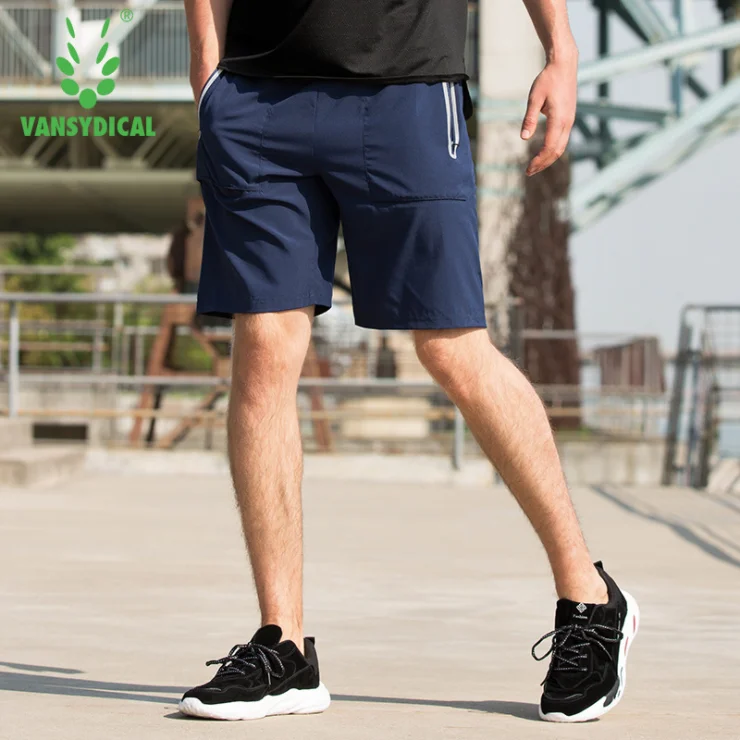 Vansydical Men Gym Workout Jogging Breathable Body Shorts Quick Drying Pocket |