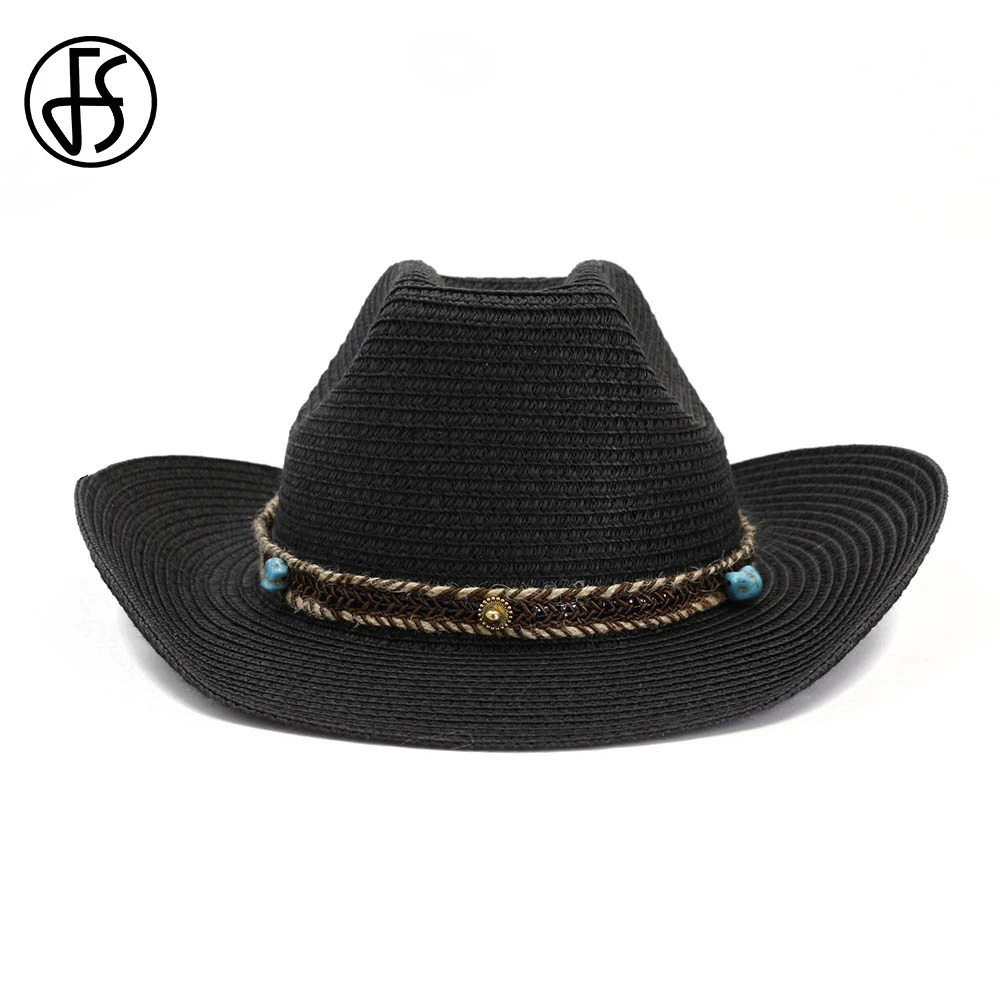 FS Summer Western Cowboy Wide Brim Vintage Jazz Fedora Straw Sun Hats Women Men Outdoor Beach Cap Navy Khaki Sombrero Hombre
FS Summer Western Cowboy Wide Brim Vintage Jazz Fedora Straw Sun Hats Women Men Outdoor Beach Cap Navy Khaki Sombrero Hombre