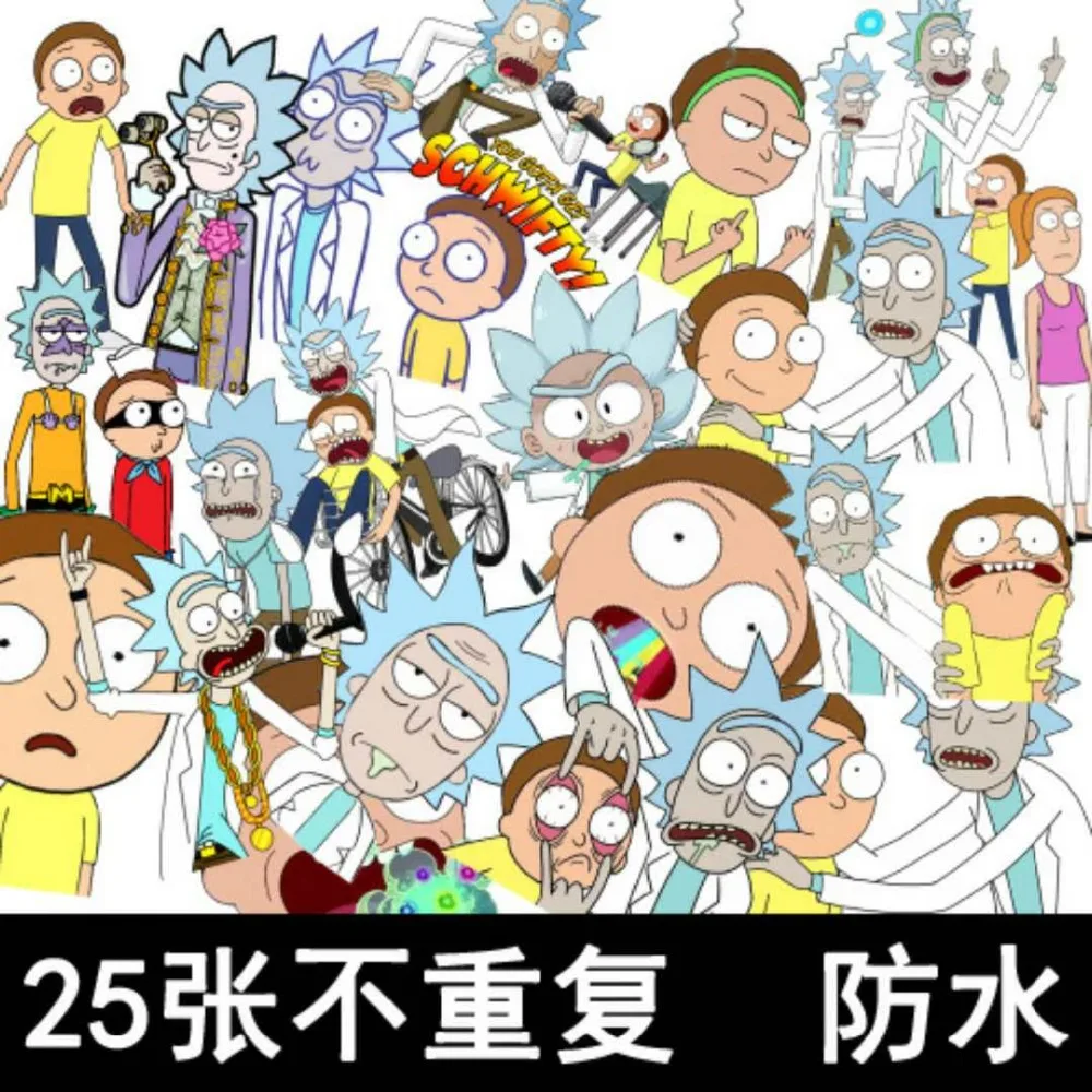 25Pcs Cartoon Mixed Stickers Rick And Morty Laptop Sticker Gift Ideas Decal Fridge Skateboard PVC Travel Suitcas Stickers
25Pcs Cartoon Mixed Stickers Rick And Morty Laptop Sticker Gift Ideas Decal Fridge Skateboard PVC Travel Suitcas Stickers