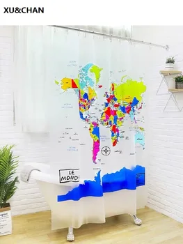 EVA World Map Waterproof Shower Curtain With Hooks For The Bathroom High Quality Bath Bathing Sheer For Home Decoration
EVA World Map Waterproof Shower Curtain With Hooks For The Bathroom High Quality Bath Bathing Sheer For Home Decoration