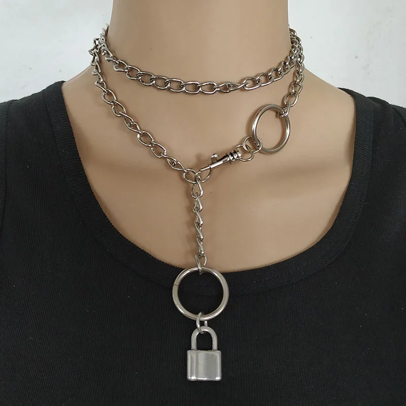Handmade Collar Unisex Padlock Pendant Necklace Long Metal Chain Choker for Men Women Girls Boys Friend Gift
Handmade Collar Unisex Padlock Pendant Necklace Long Metal Chain Choker for Men Women Girls Boys Friend Gift